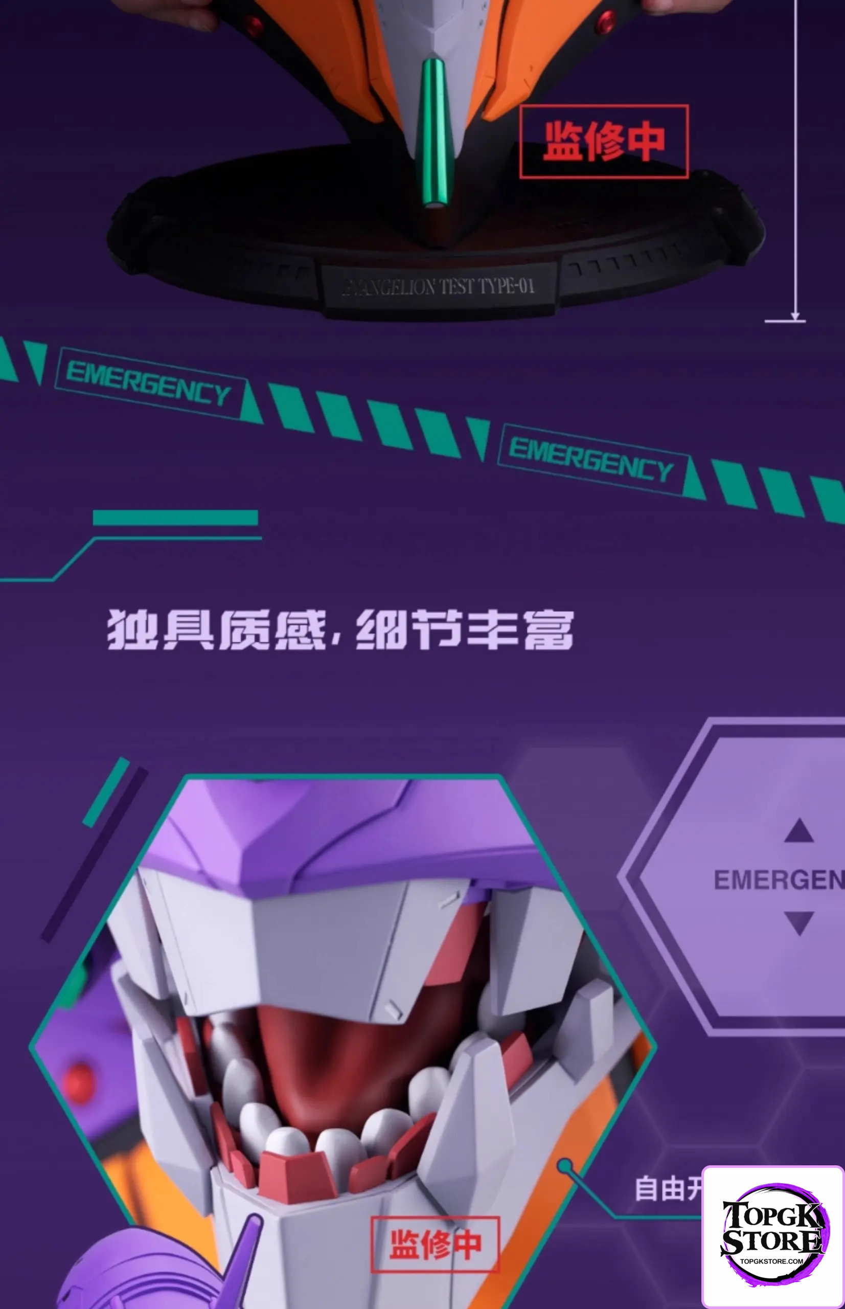 BANDAI & BN HEAD Collection – Neon Genesis Evangelion Experimental Type-01 Head TYPE-01 Ver. (Licensed) - Photo 5 |