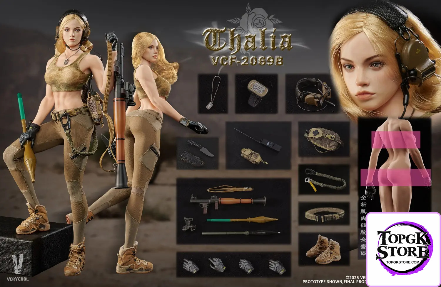 VERYCOOL – 1/6 Scale Action Figure VCF-2069 Desert female soldier -Thalia (Licensed) - Photo 4 | TopGKStore