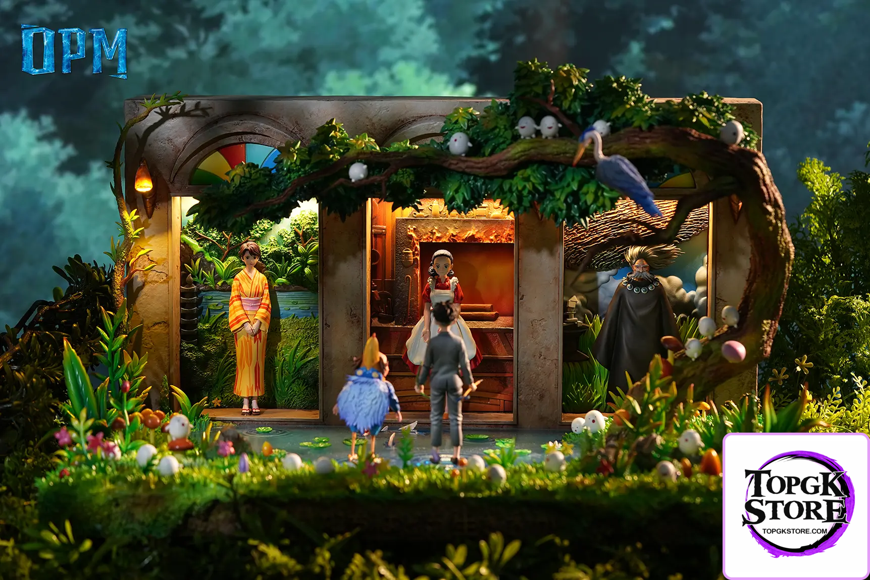 OPM Studio – The Boy and the Heron Hayao Miyazaki Desktop Series 008 Mahito Maki & Natsuko & Himi & Great U