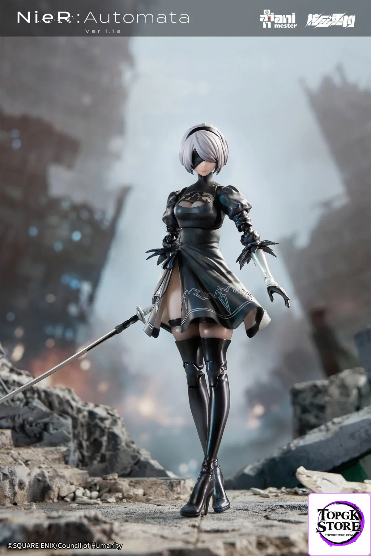 AniMester X Nuclear Gold Reconstruction – YoRHa No.2 Type B – 1/9 Scale Action Figure (Licensed) - Photo 27 | Top