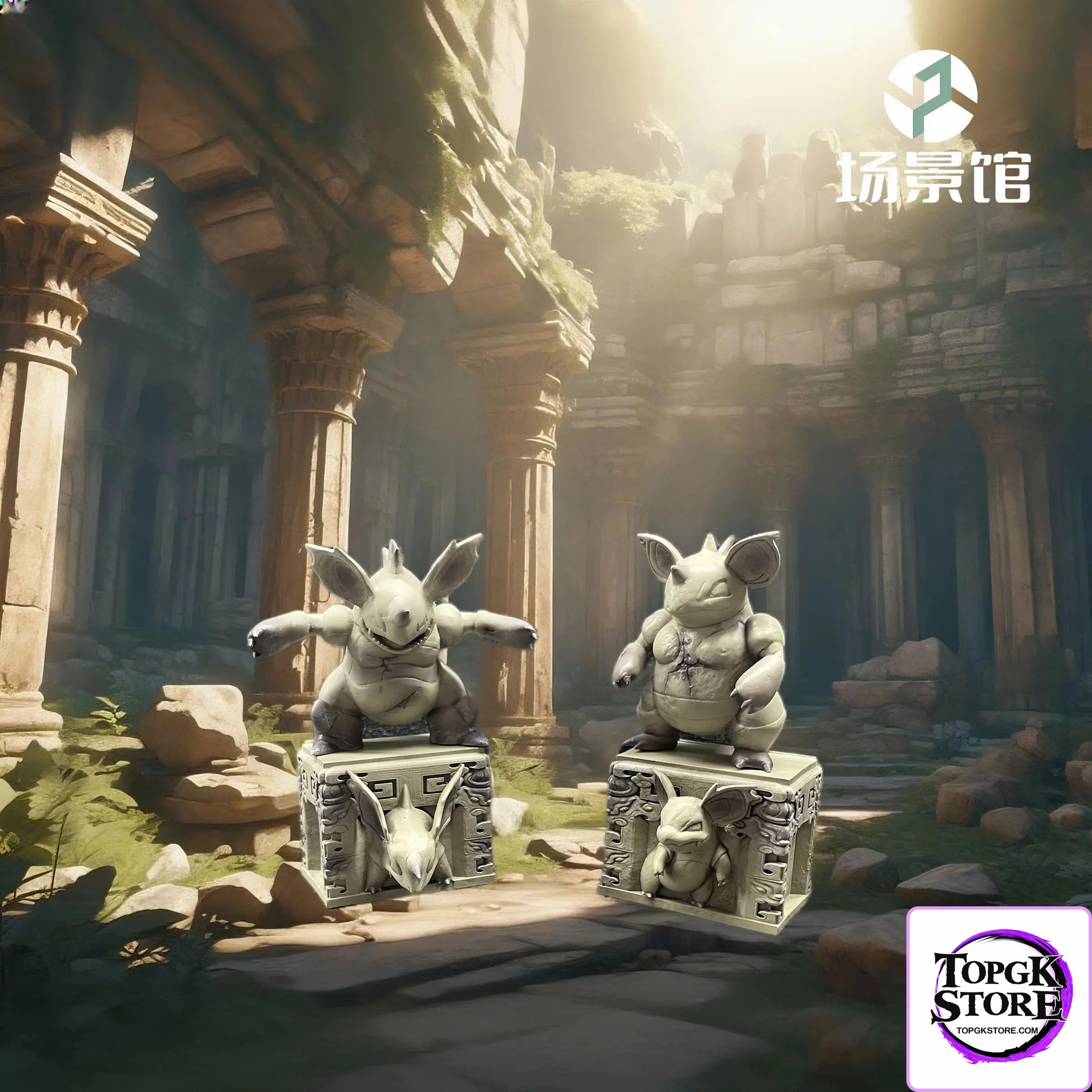 SP Chang Jing Guan Studio – Pokémon Statue Ruins Series #1 Nidoking & Nidoqueen - Photo 2 | TopGKStore