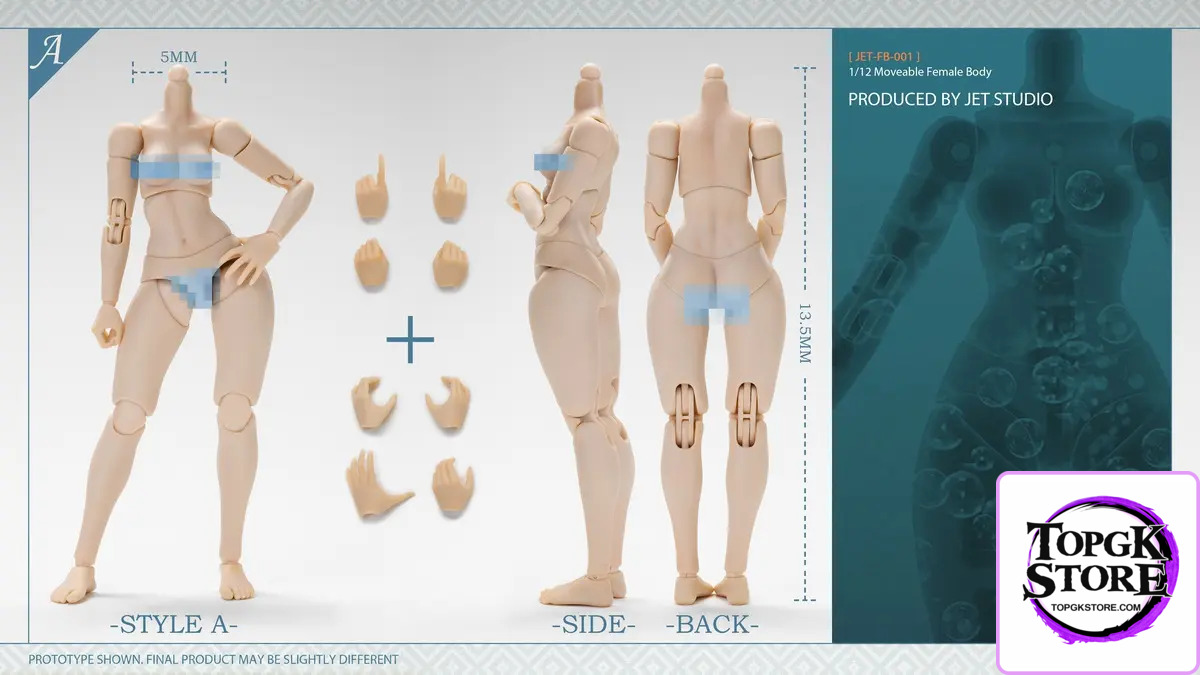 JET STUDIO – 1/12 ACTION FEMALE BODY JET-FB-001 JET-FB-002 (Licensed) - Photo 2 | TopGKStore