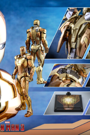 Hot Toys MMS341 Iron Man 3 Mark XXI 21 Midas 1/6 Figure Gold Chrome Version - Photo 5 | TopGKStore
