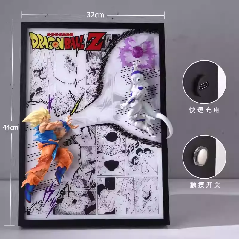 Time tree Studio – Dragon Ball Son Goku & Frieza Figure Out of Comics 3D Stereo Light Painting - Photo 2 | TopGKSto