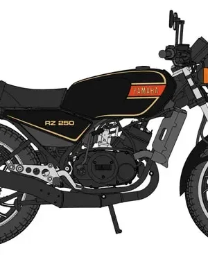 Hasegawa - 1/12 Yamaha RZ250 (4L3) (1980) "Black Color" Plastic Model (Licensed) - Photo 1 | TopGKStore
