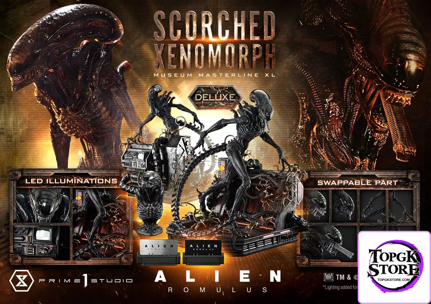 Prime 1 Studio – Museum Masterline XL Alien: Romulus Scorched Xenomorph MMXLAL-02 MMXLAL-02DX MMXLAL-02DXS (Licensed) -