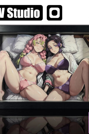 B&W Studio – Demon Slayer Mitsuri & Shinobu 3D Decorative Painting - Photo 1 | TopGKStore