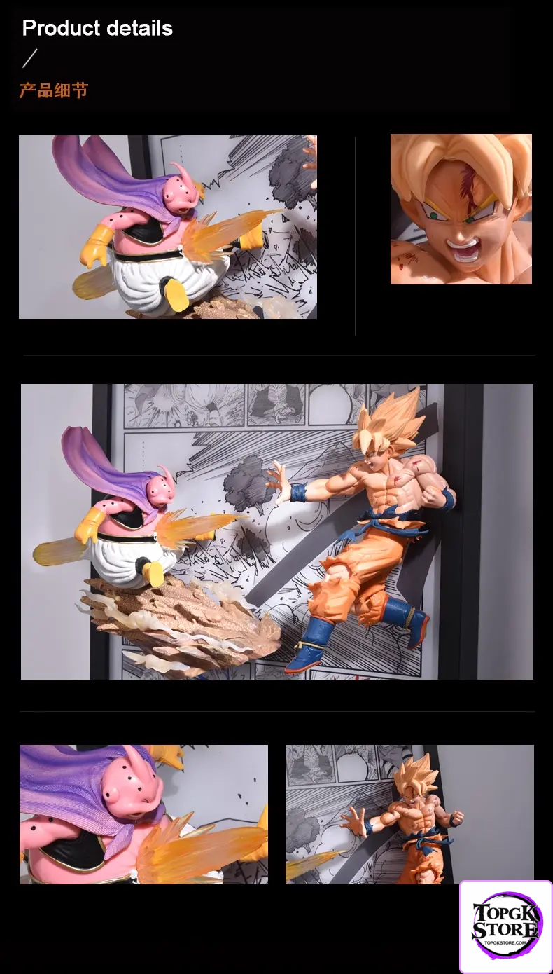 Time tree Studio – Dragon Ball Super Saiyan Goku & Buu Decorative 3D Stereoscopic Painting - Photo 4 | TopGKStore