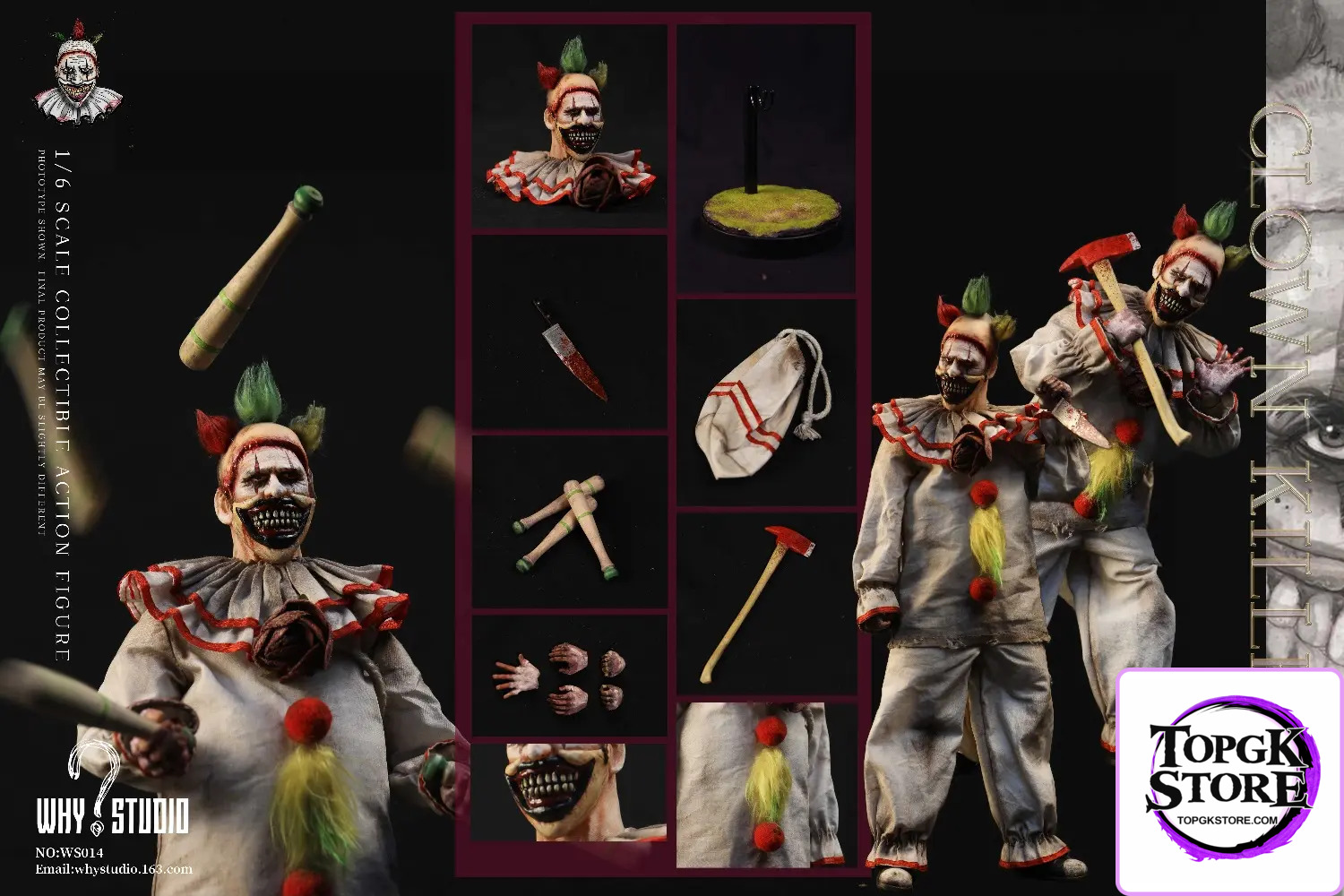 WHY STUDIO – American Horror Story Clown 1/6 NO:WS014 Action Figure - Photo 8 | TopGKStore