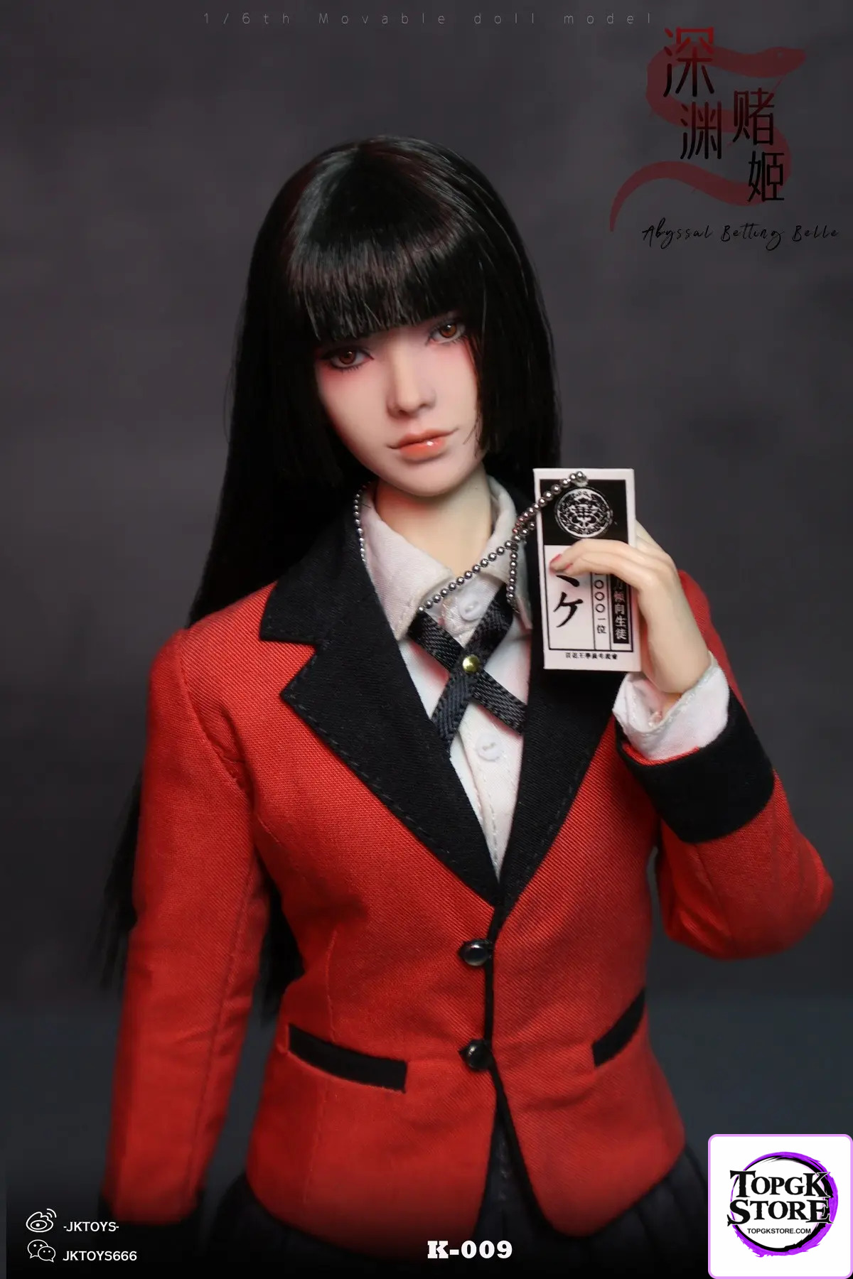 JKTOYS – Kakegurui 1/6 Abyssal Betting Belle Yumeko Movable Eye Hair Implant Head K-009 - Photo 2 | TopGKStore