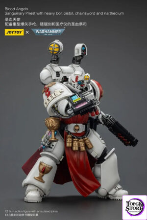 JOYTOY – Blood Angels Sanguinary Priest with heavy bolt pistol, chainsword and narthecium (Licensed) - Photo 2 | TopGKS