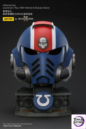 JOYTOY – Warhammer 40,000 Ultramarines Lieutenant Titus’ MKX Helmet & Display Stand JT01741 JT01697 (Licensed