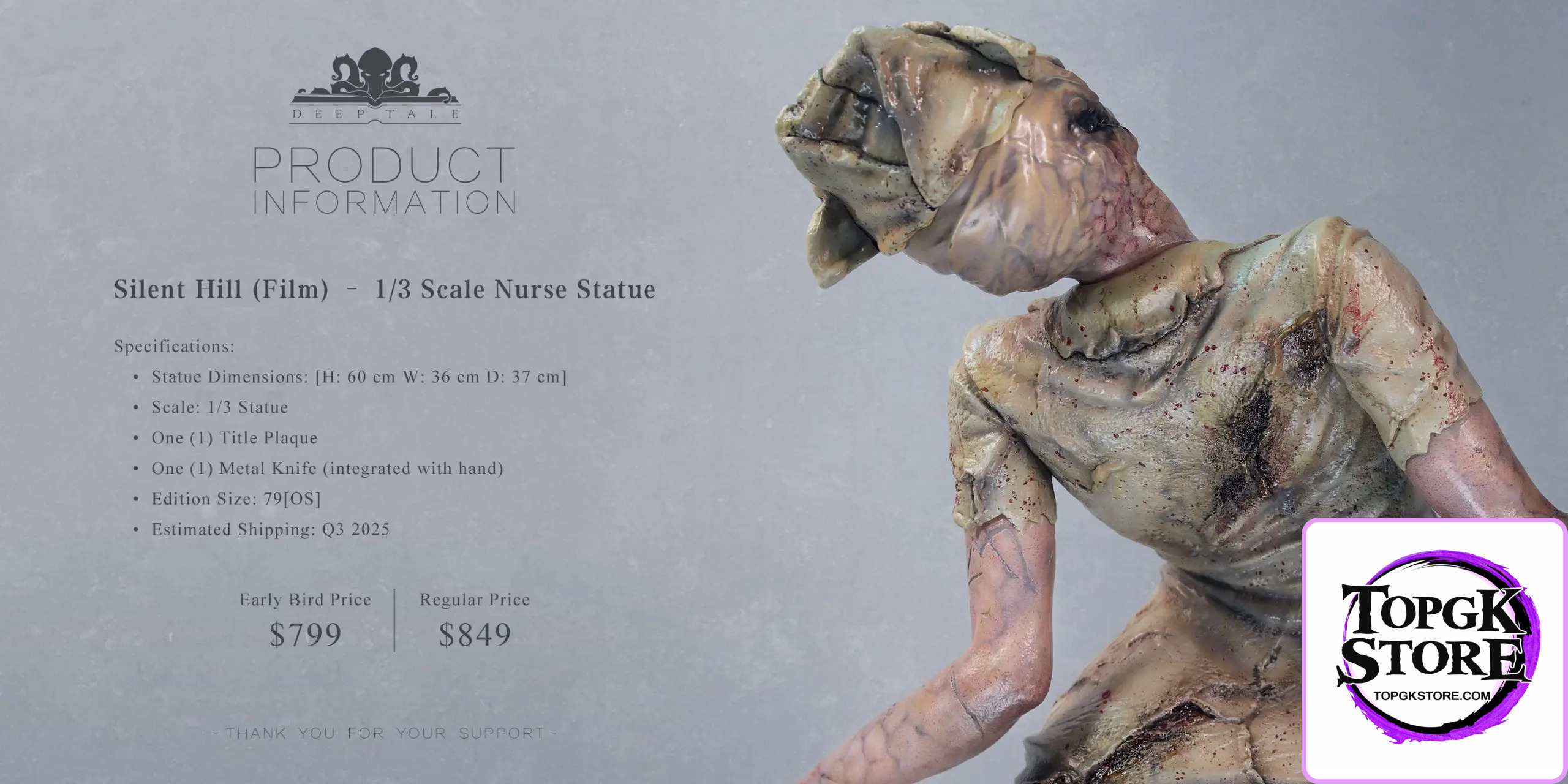 Deep Tale Studio – Silent Hill (Film) – 1/3 Scale Nurse Statue - Photo 2 | TopGKStore