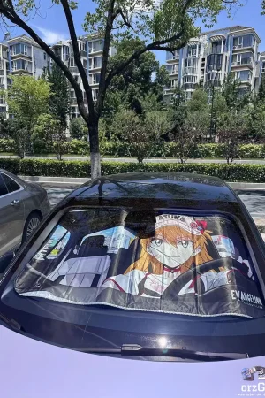 Plover Studio – Neon Genesis Evangelion Car front windshield sunshade EVA Asuka & Ayanami Rei - Photo 1 | TopGKStor