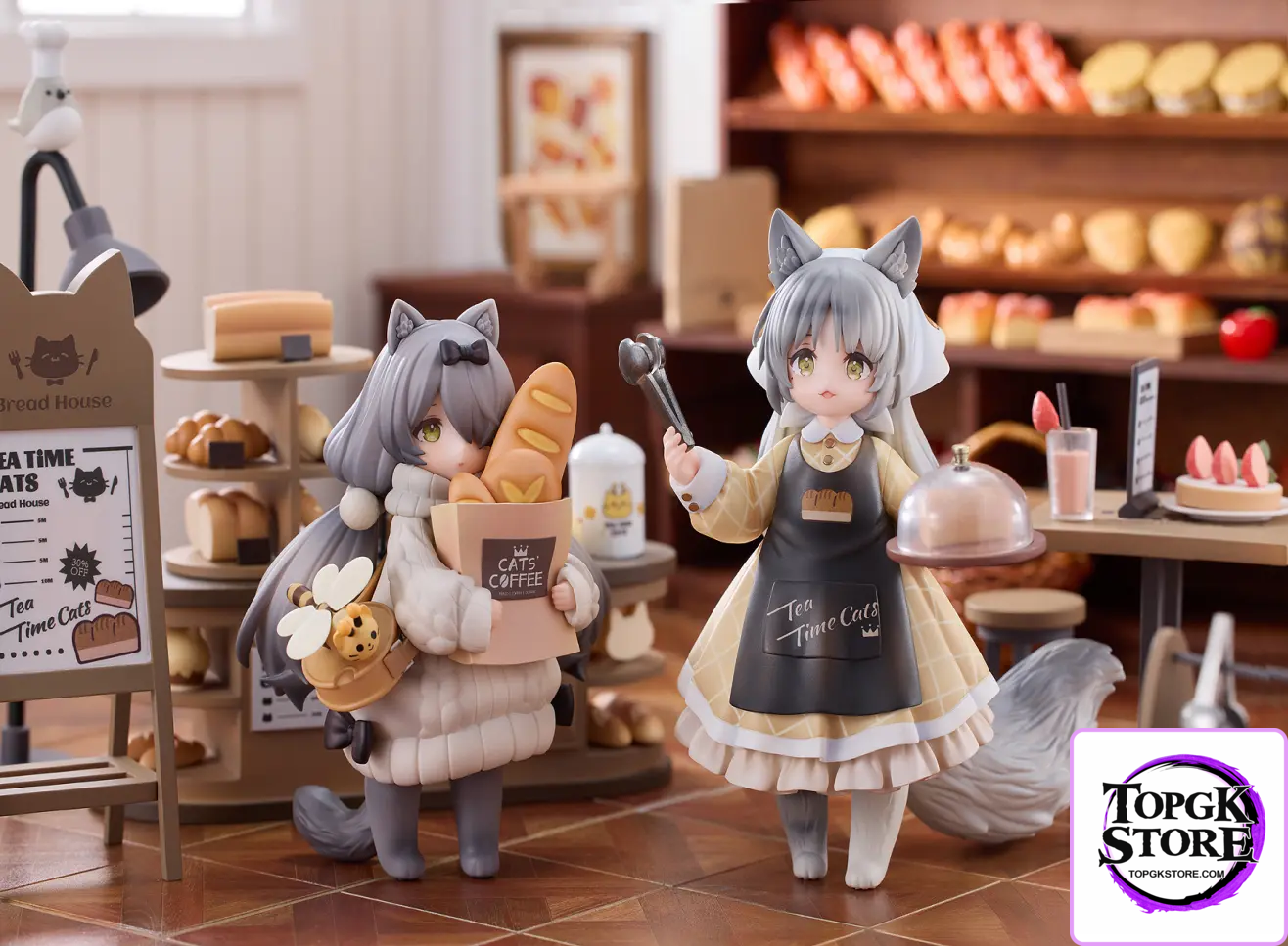 RIBOSE – DLC+ Meow Town Bakery Shop Assistant Li Hua Cat & Customer British Shorthair Cat (Licensed) - Photo 1 | To