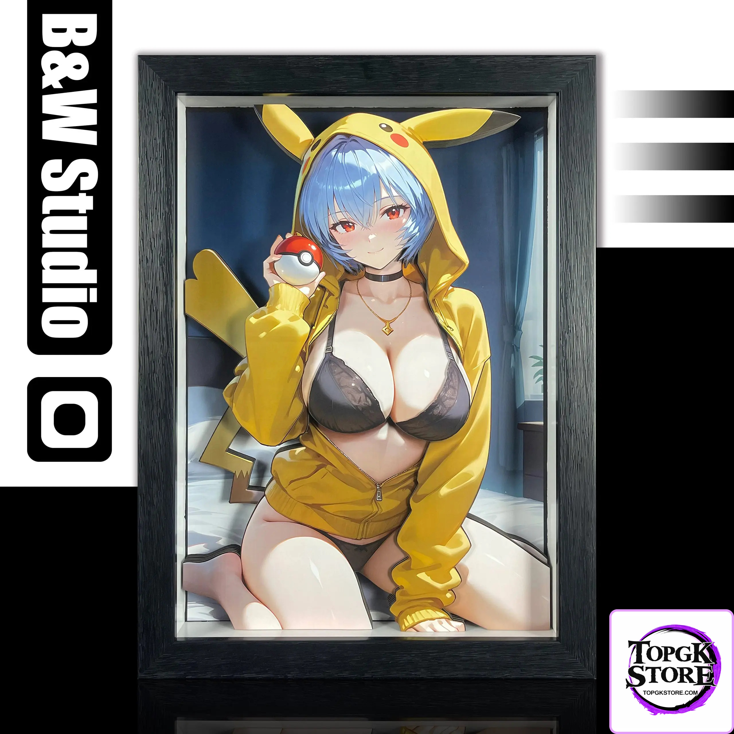 B&W Studio – Neon Genesis Evangelion Pikachu Girls Series Decorative Painting #8 Rei Ayanami 3D Decorative Painting