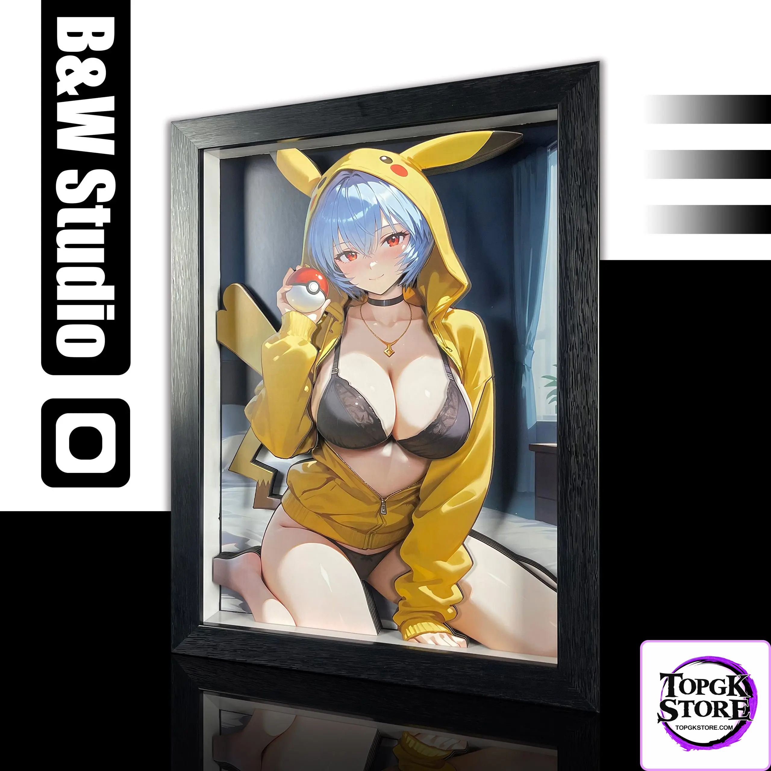 B&W Studio – Neon Genesis Evangelion Pikachu Girls Series Decorative Painting #8 Rei Ayanami 3D Decorative Painting