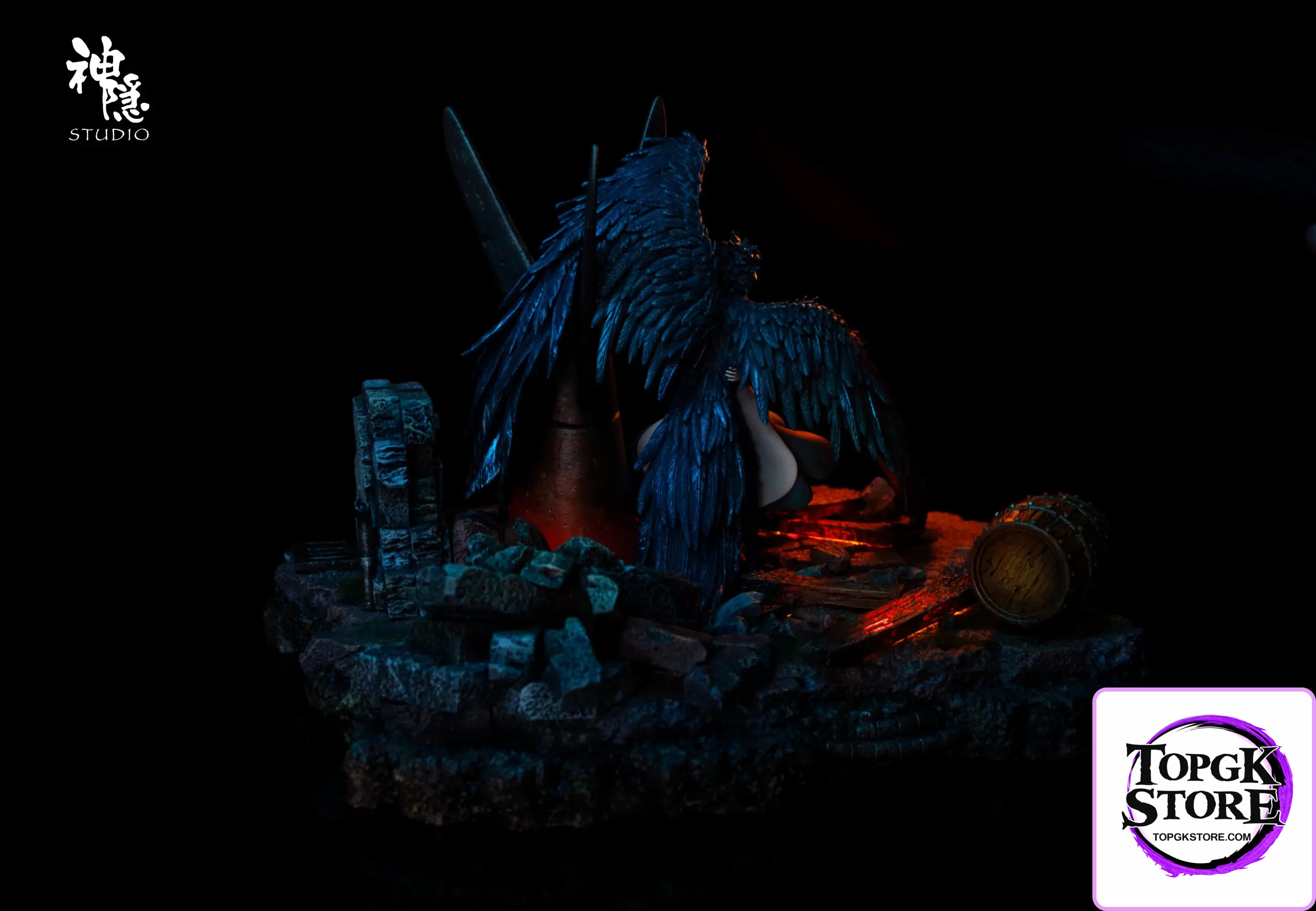 Shen Yin Studio – Howl’s Moving Castle Silhouette Moments Series Howl & Sophie Embrace Amidst the Flames - Ph