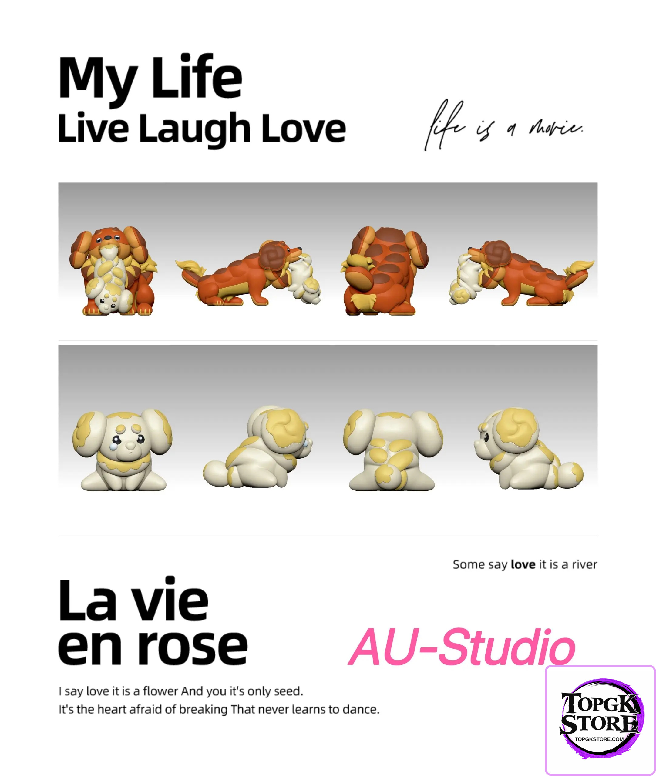 AU Studio – Pokémon Dog Illustration Series Houndoom & Smeargle & Fidough - Photo 2 | TopGKStore
