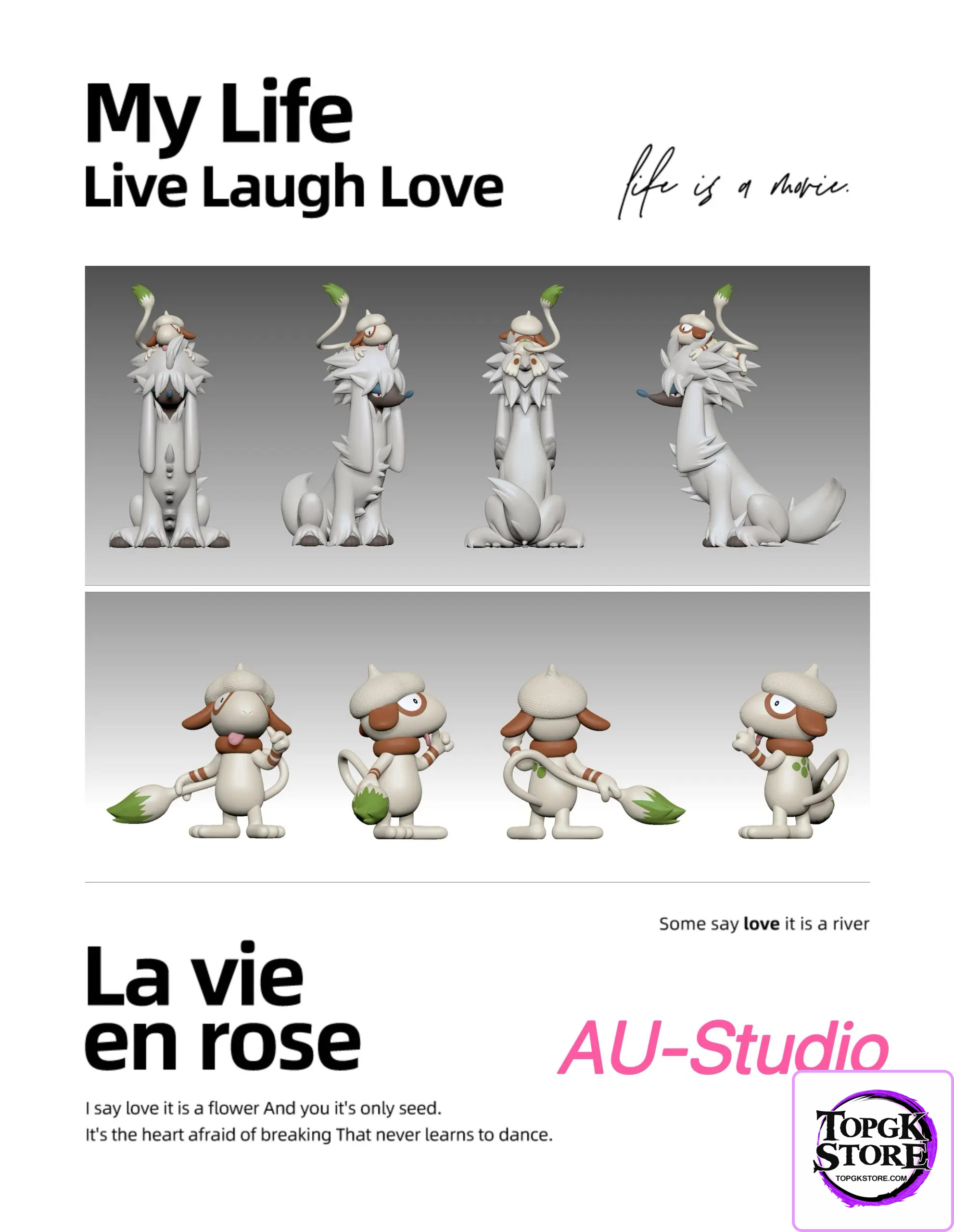AU Studio – Pokémon Dog Illustration Series Houndoom & Smeargle & Fidough - Photo 3 | TopGKStore