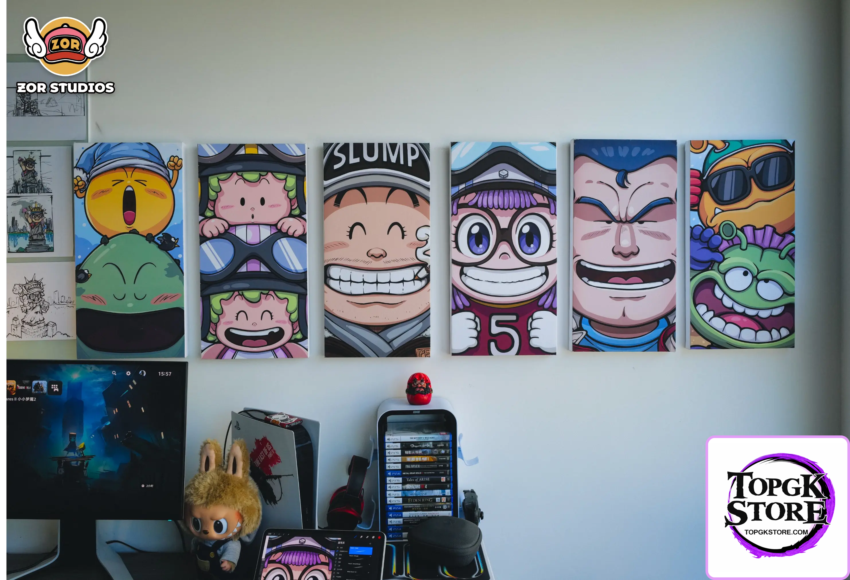 ZOR Studio – Dr. Slump Hand Painted Art Poster Penguin Village Smiley Squad - Photo 1 | TopGKStore