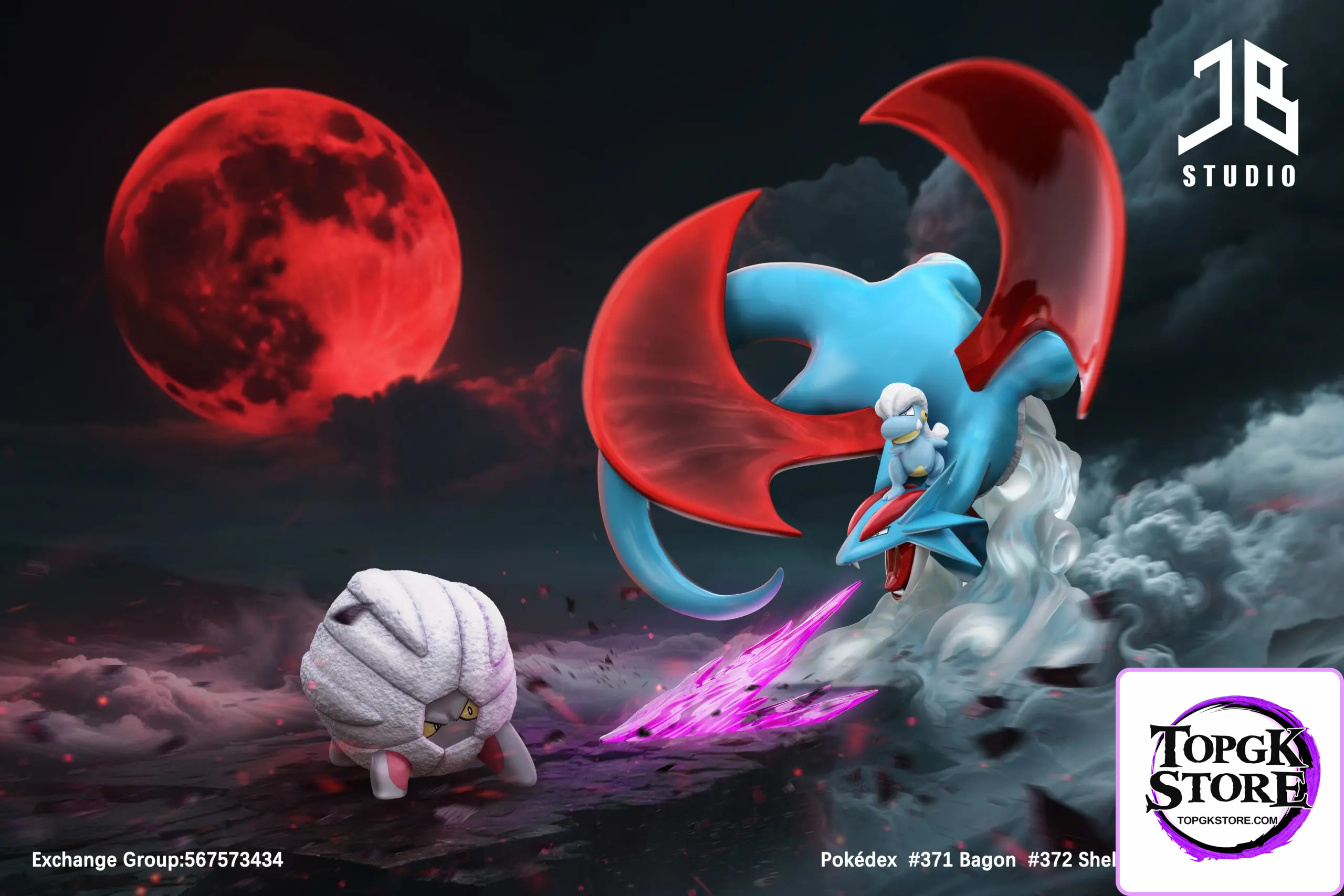 JB Studio – Pokémon Pokédex Series Evolution Line #371 Bagon #372 Shelgon #373 Salamence - Photo 1 | TopGKStore
