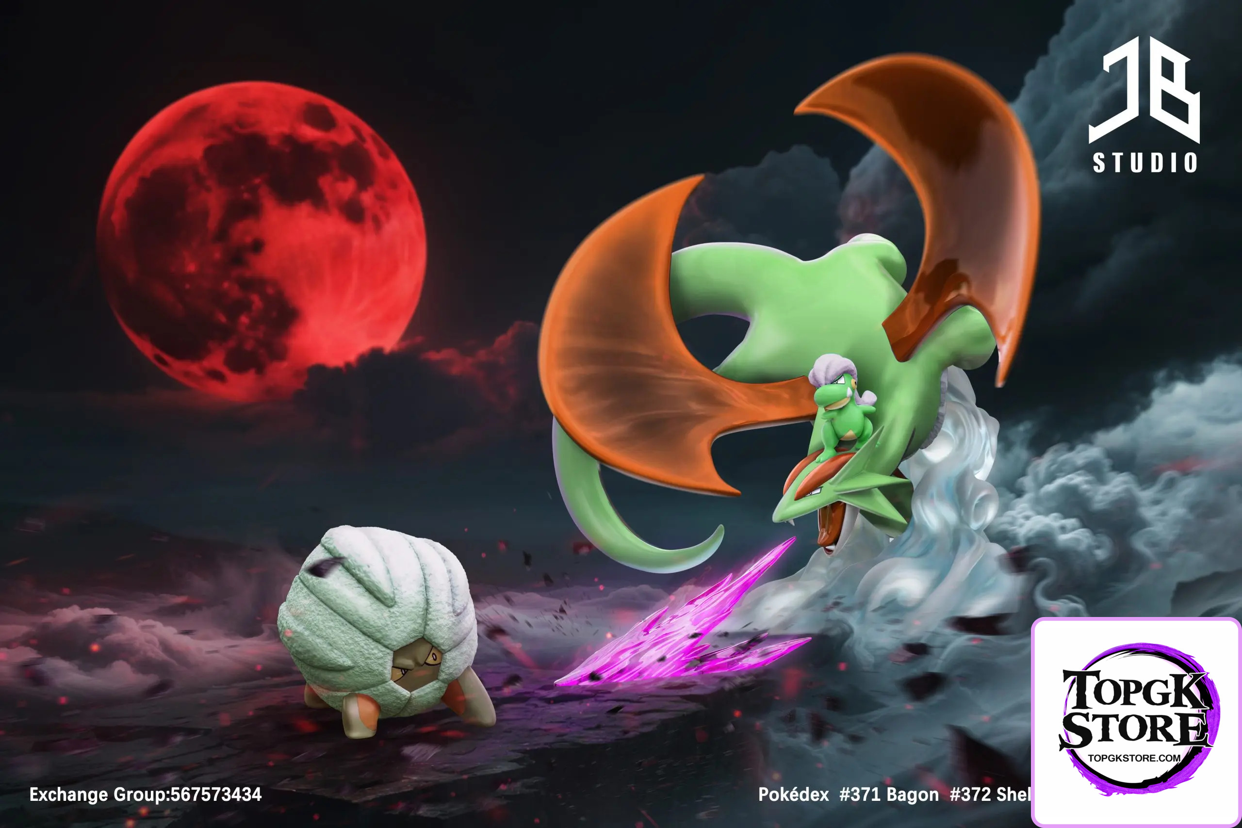JB Studio – Pokémon Pokédex Series Evolution Line #371 Bagon #372 Shelgon #373 Salamence - Photo 2 | TopGKStore
