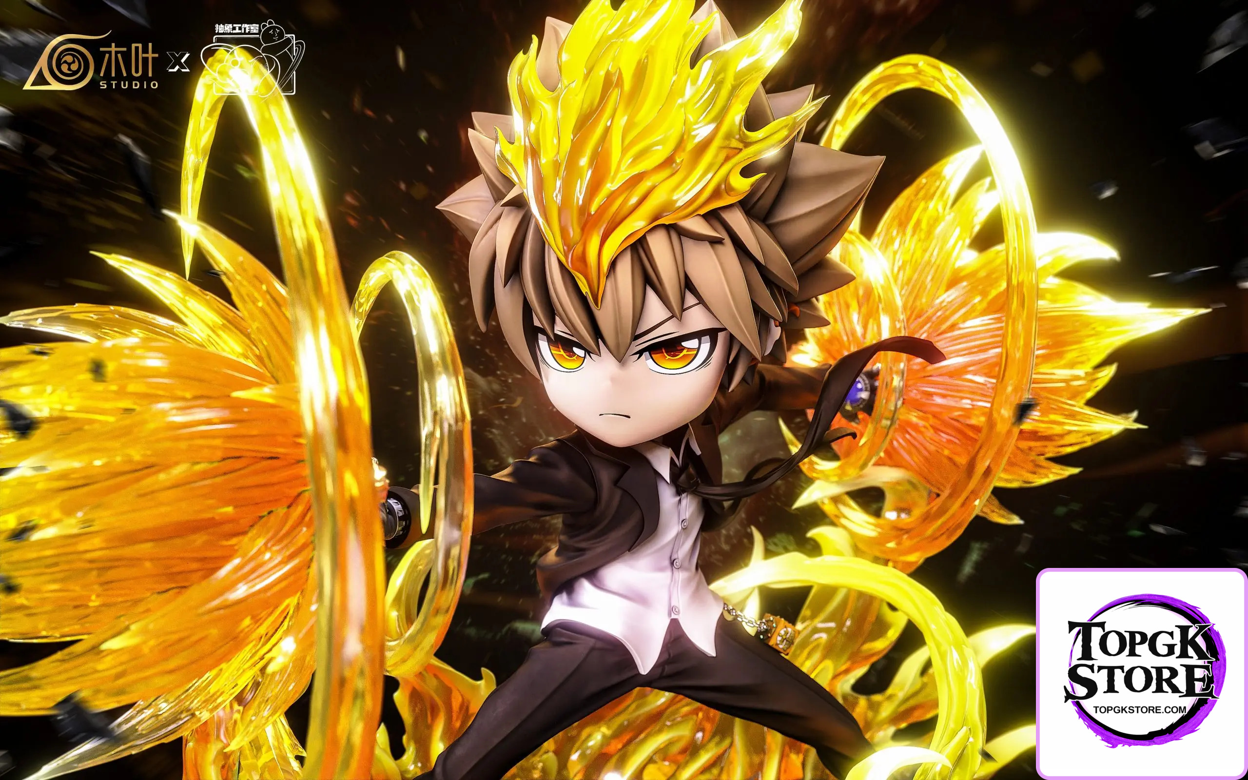 Konoha Studio & Chou Xiang Studio – Katekyo Hitman Reborn Tsunayoshi Sawada and Anya cos Tsunayoshi X-Burner - Pho