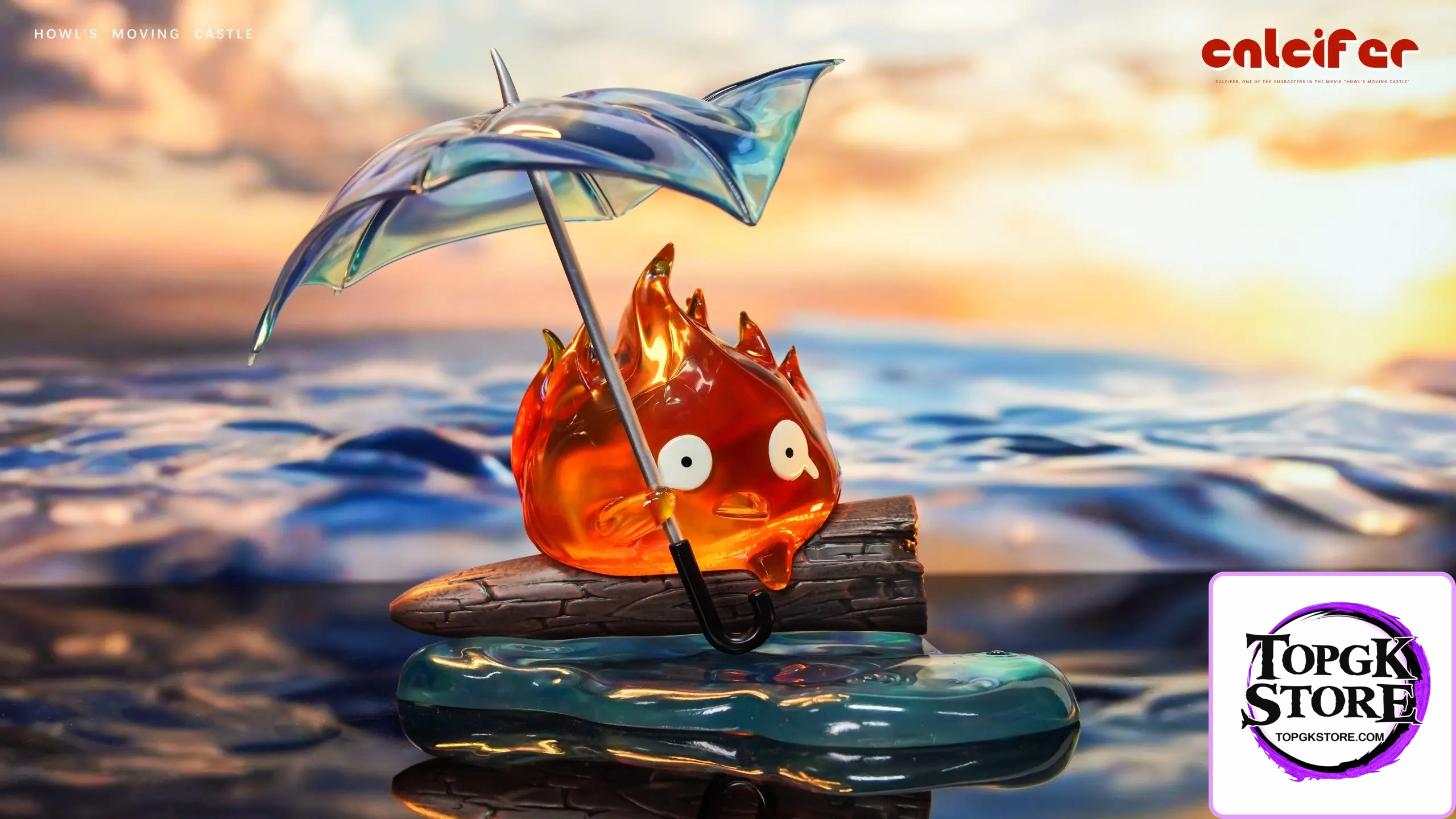 MMLAND Studio – Howl’s Moving Castle Calcifer Holding An Umbrella In The Rain - Photo 1 | TopGKStore