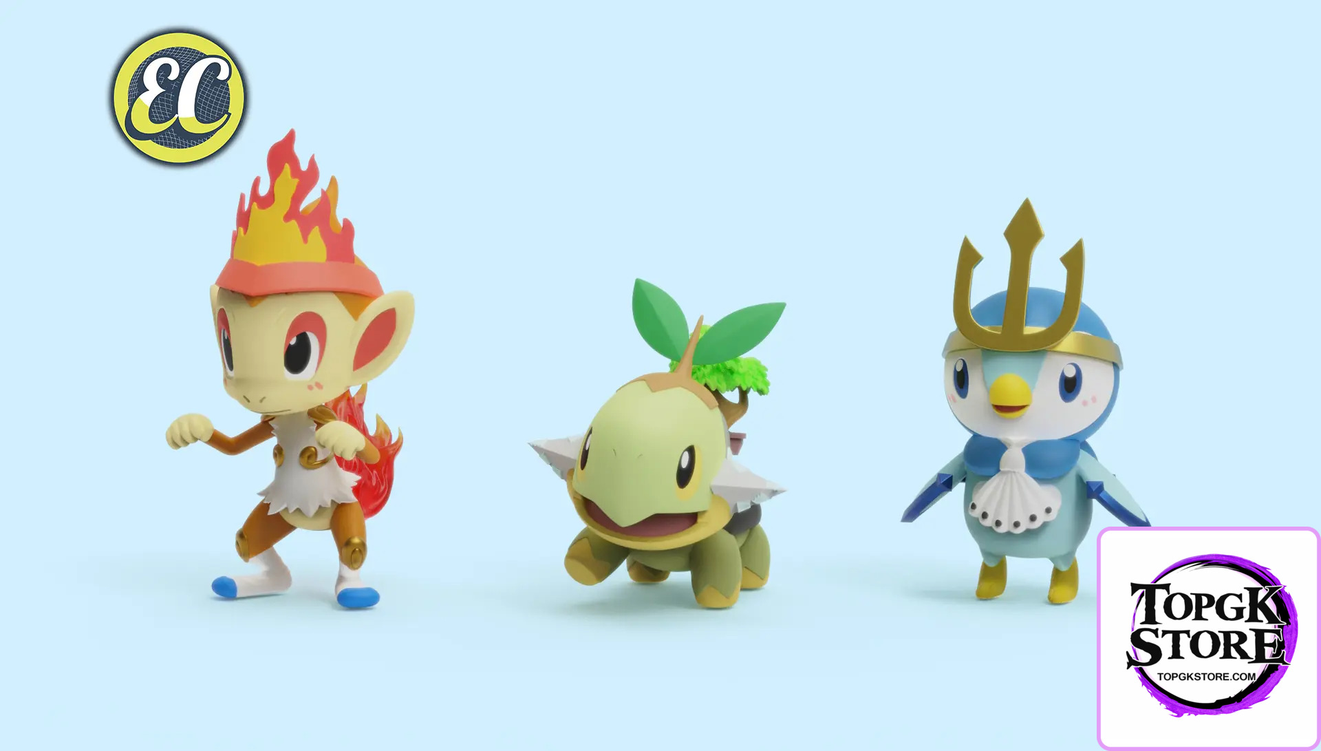 EC Studio – Pokémon Adorable Series 02 Chimchar & Piplup & Turtwig - Photo 1 | TopGKStore