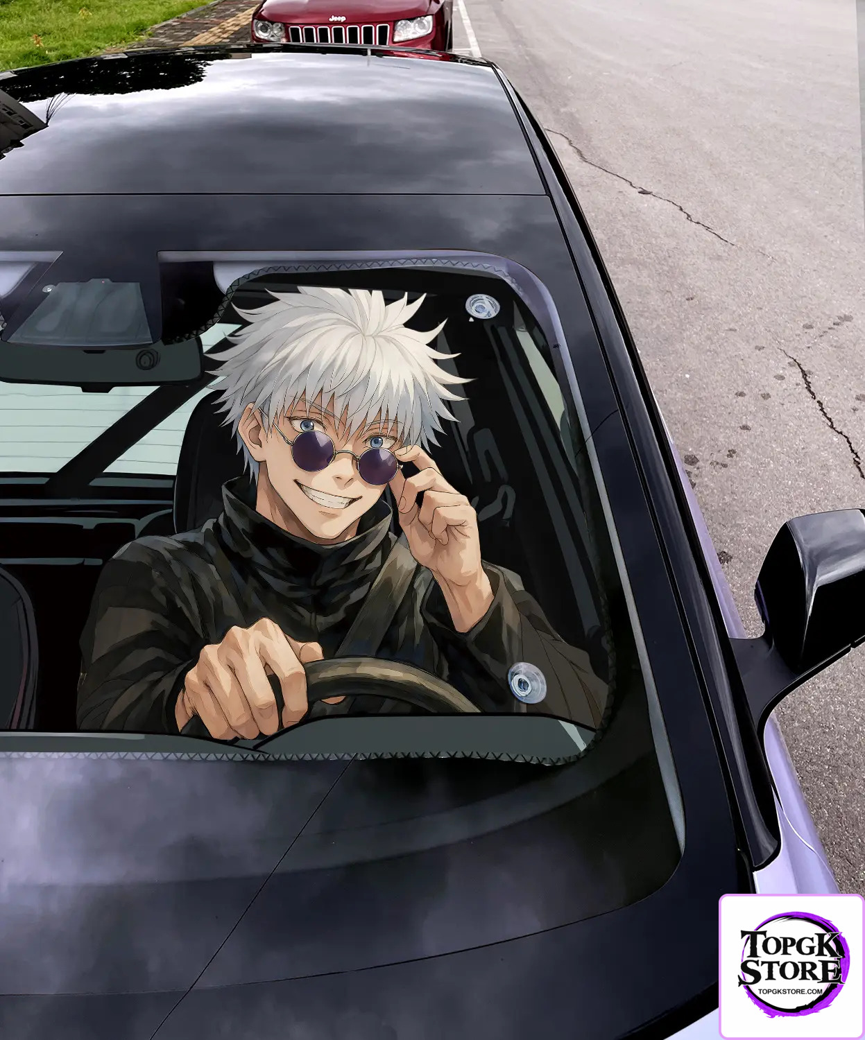 Plover Studio – Jujutsu Kaisen Satoru Gojo Car Windshield Sunshade, Summer UV Protection Front Windshield Cover - Photo