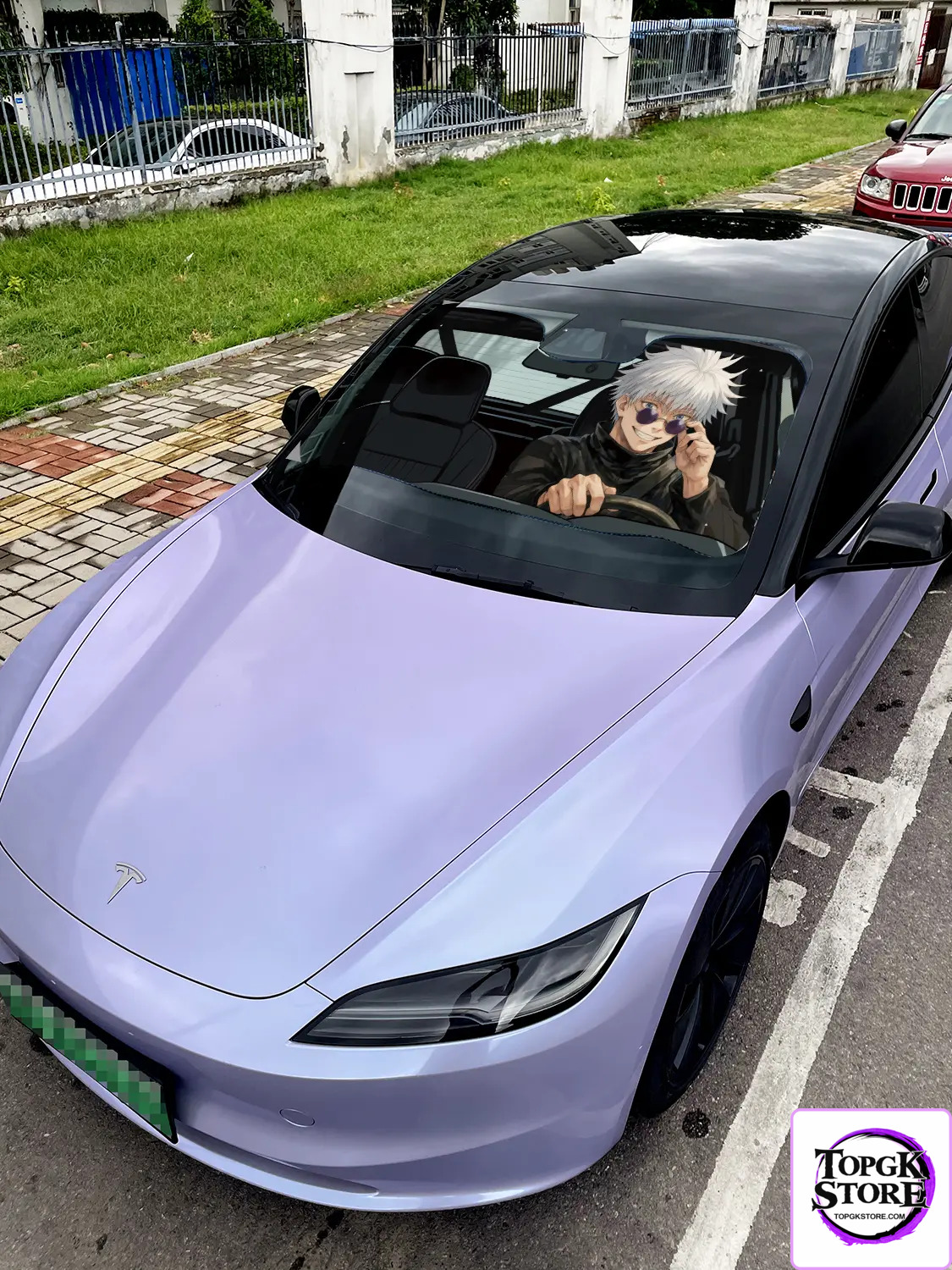Plover Studio – Jujutsu Kaisen Satoru Gojo Car Windshield Sunshade, Summer UV Protection Front Windshield Cover - Photo