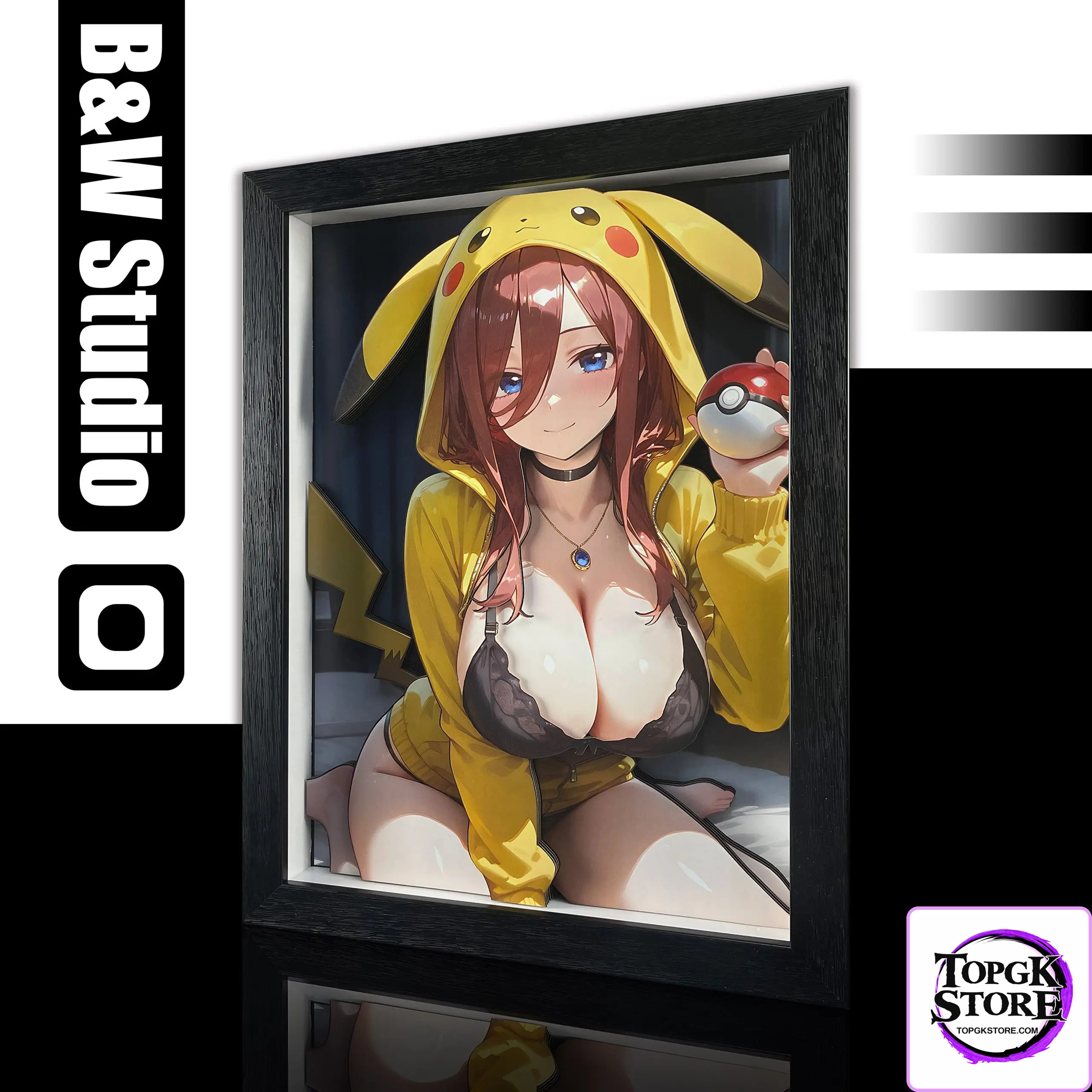 B&W Studio – The Quintessential Quintuplets Pikachu Girls Series Decorative Art #4 Miku Nakano 3D Wall Art - Photo 