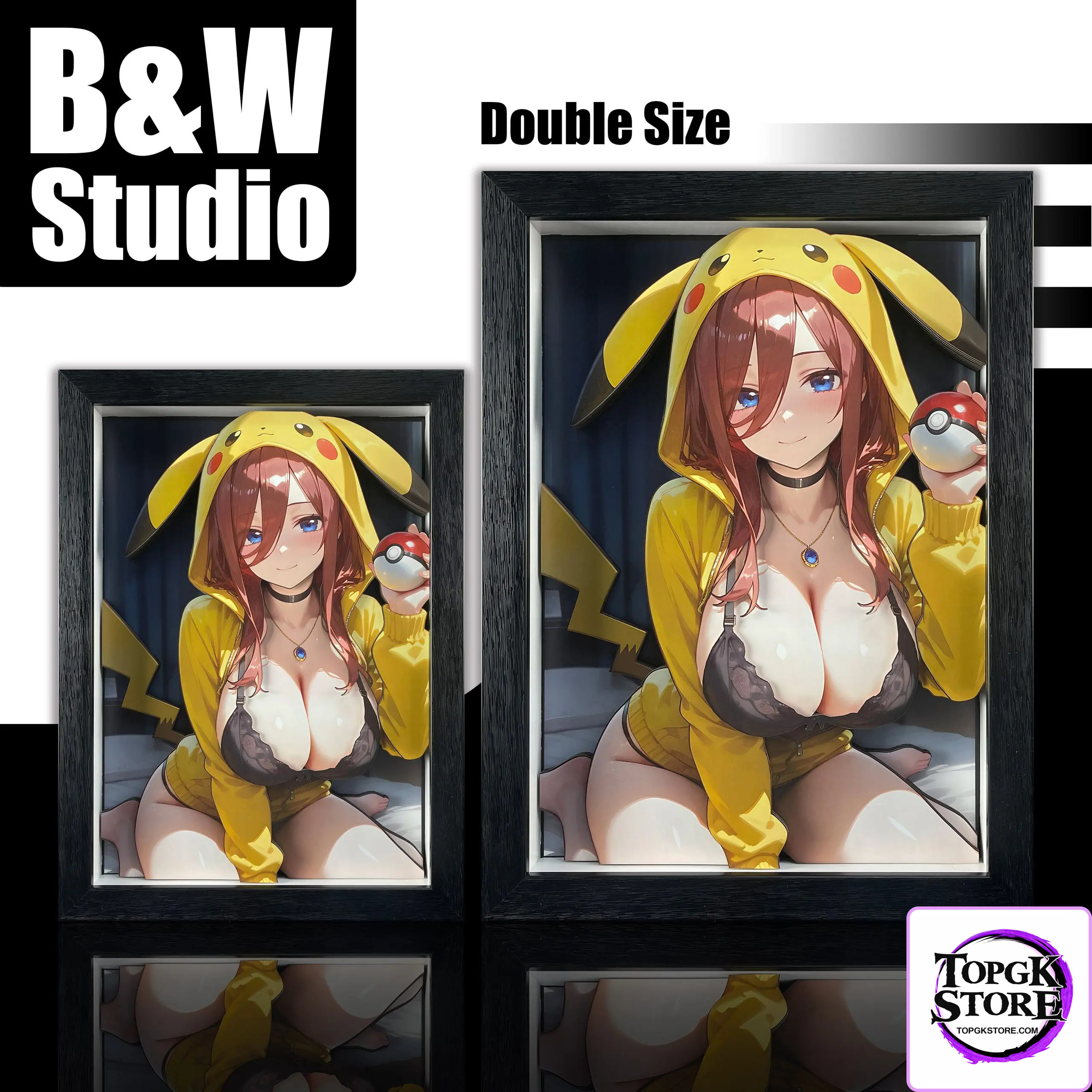 B&W Studio – The Quintessential Quintuplets Pikachu Girls Series Decorative Art #4 Miku Nakano 3D Wall Art - Photo