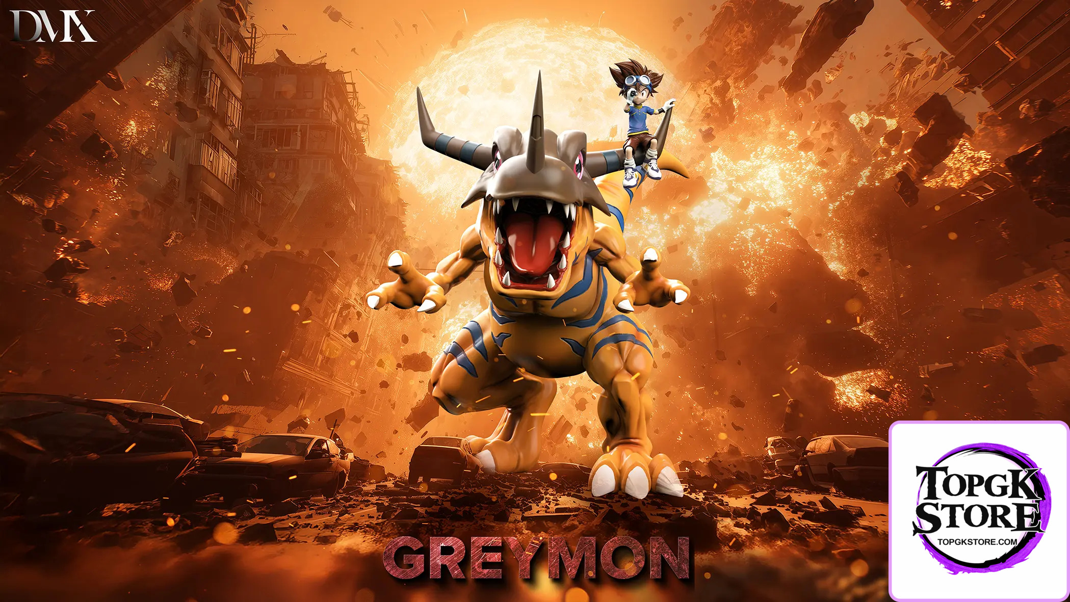 DMX Studio – Digimon Generation 1 Riding Posture Series #4 Greymon & Yagami Taichi - Photo 1 | TopGKStore