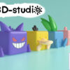 BBD Studio – Pokémon Kubbs #1 Psyduck & Slowpoke & Gengar & Oddish - Photo 2 | TopGKStore