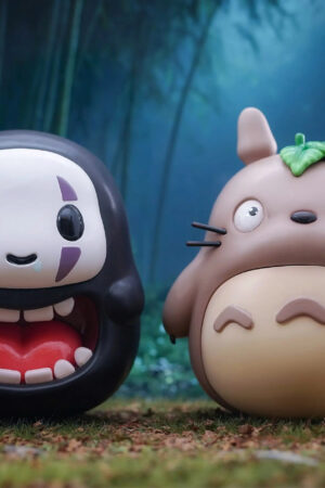Rising Sun Studio – Spirited Away & My Neighbor Totoro Hayao Miyazaki Daruma Series #1 No Face man & Totoro - P