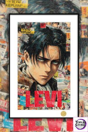 H-TWO Studio – Attack on Titan Levi Ackerman Anime Wall Art - Photo 1 | TopGKStore