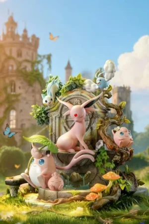 Alternative view of Pokémon Espeon Family Resin Statue–Moon Shadow Studio