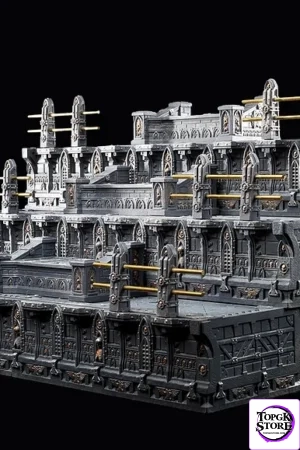 Alternative view of Xinglan Workshop-Steel Foundry 112–118 Warhammer-style Muscle Mountain 2.0 Tiered Expandable Display Stand- GT006