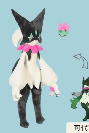 Alternative view of Bu Yi Toy Studio Pokémon Meowscarada #02 Life-Size Plush Doll