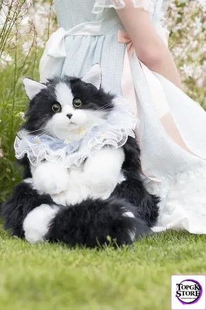 Chongker Tuxedo Cow Cat Backpack Bag Plush - Photo 5 | TopGKStore