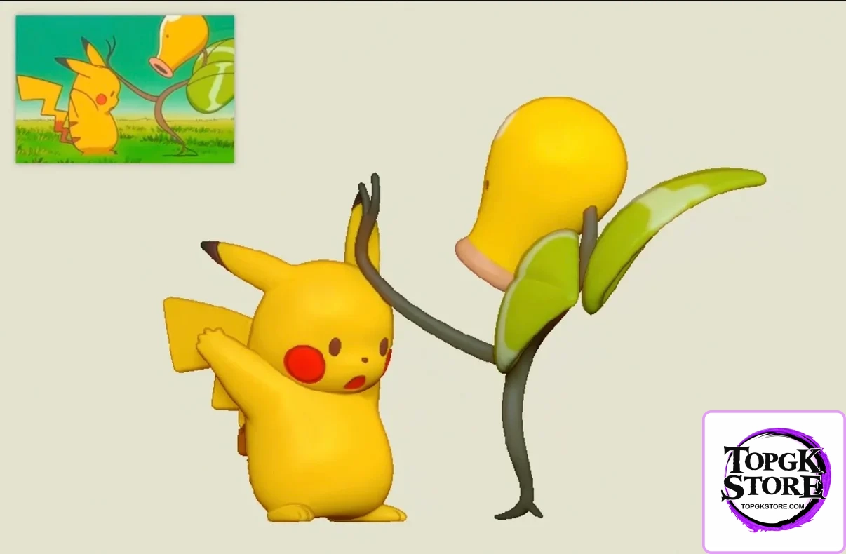 100000 Volts Studio - Famous Scene Series Bellsprout Kicks Pikachu Stunned Pokémon
