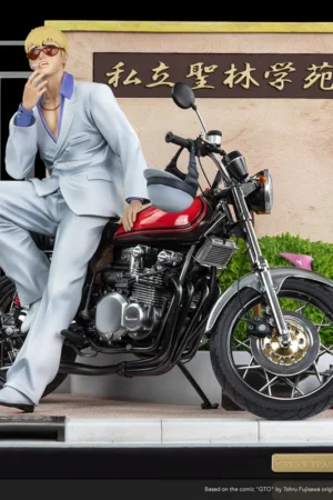 Alternative view of Oniri GTO Onizuka Eikichi 1/6 Scale Statue – Limited Edition Diecast Motorcycle Diorama (In Stock)