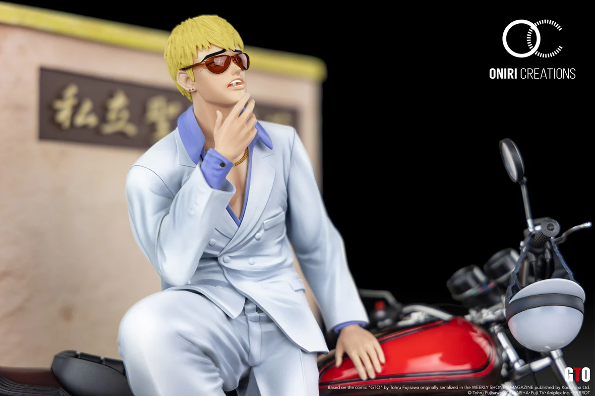 Oniri GTO Onizuka Eikichi 1/6 Scale Statue – Limited Edition Diecast Motorcycle Diorama (In Stock) - Image 5