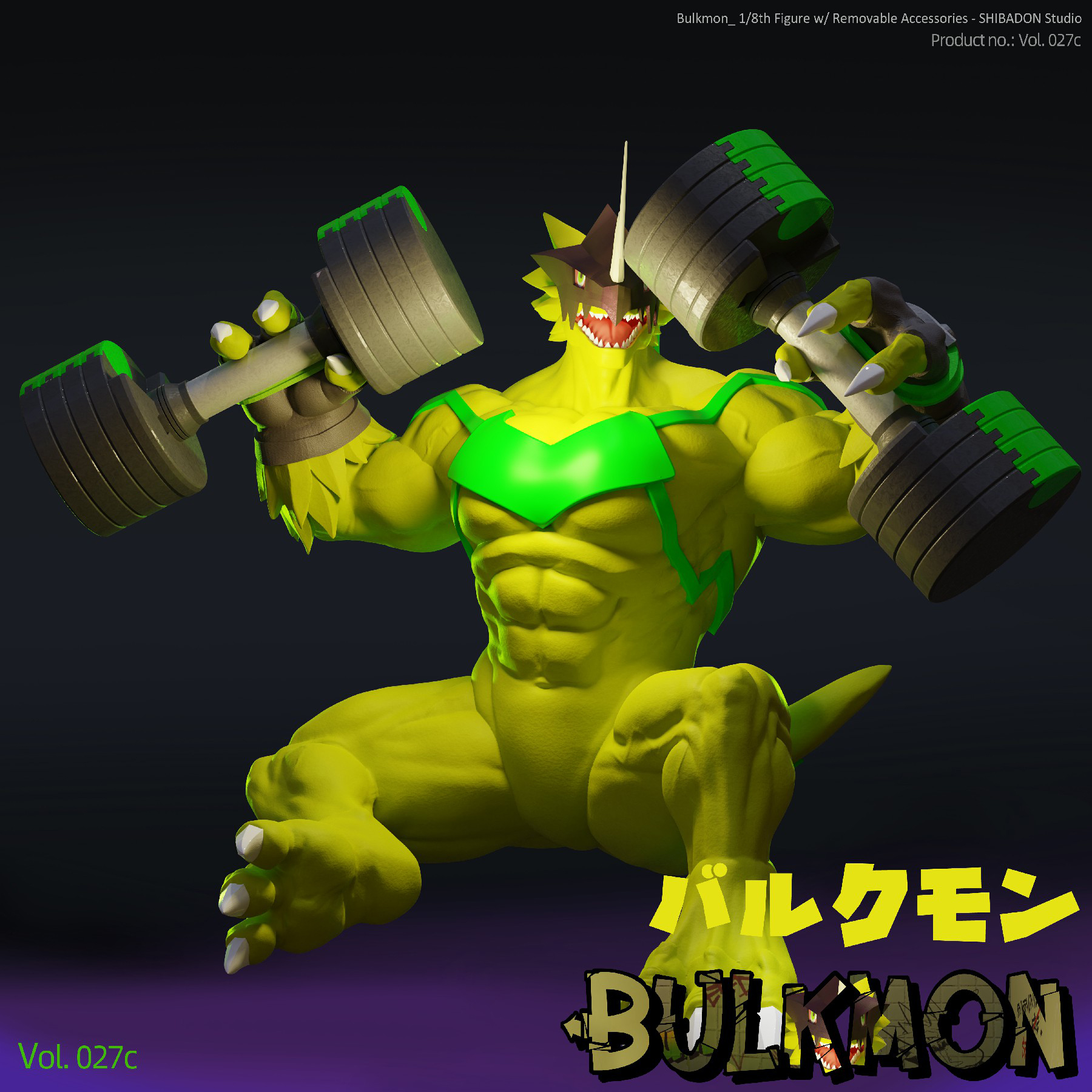 Shibadon Studio Digimon IP Bulkmon 18+ Furry Limited Statue Figure