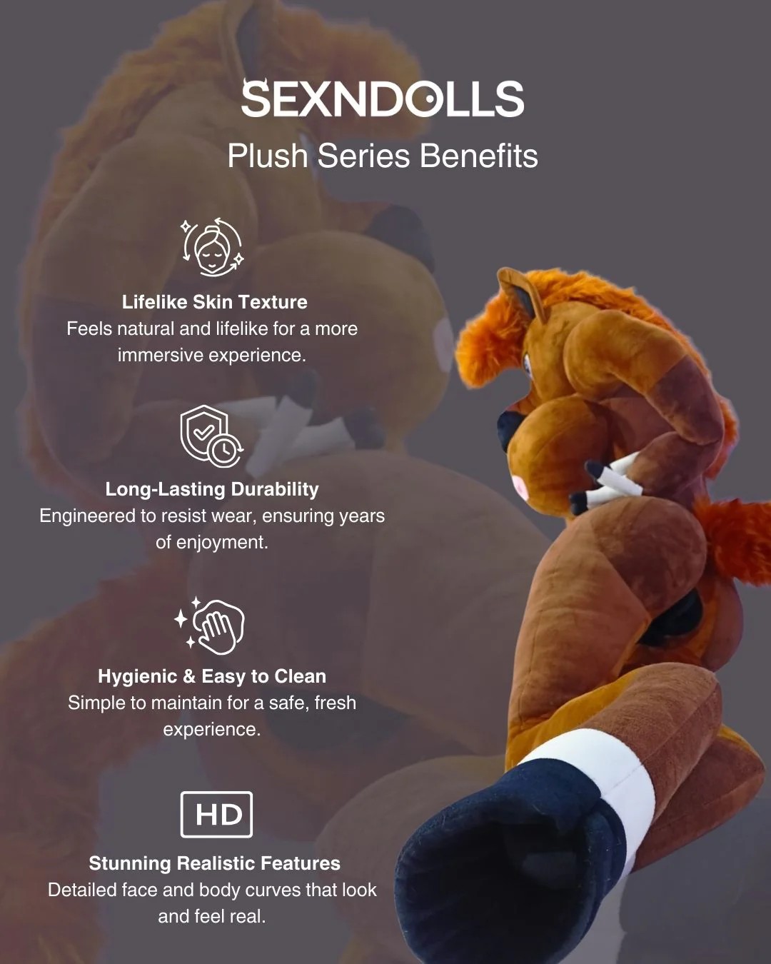 Stuffed Furry Anthro Mare Horse Sex Doll 160cm - Image 7