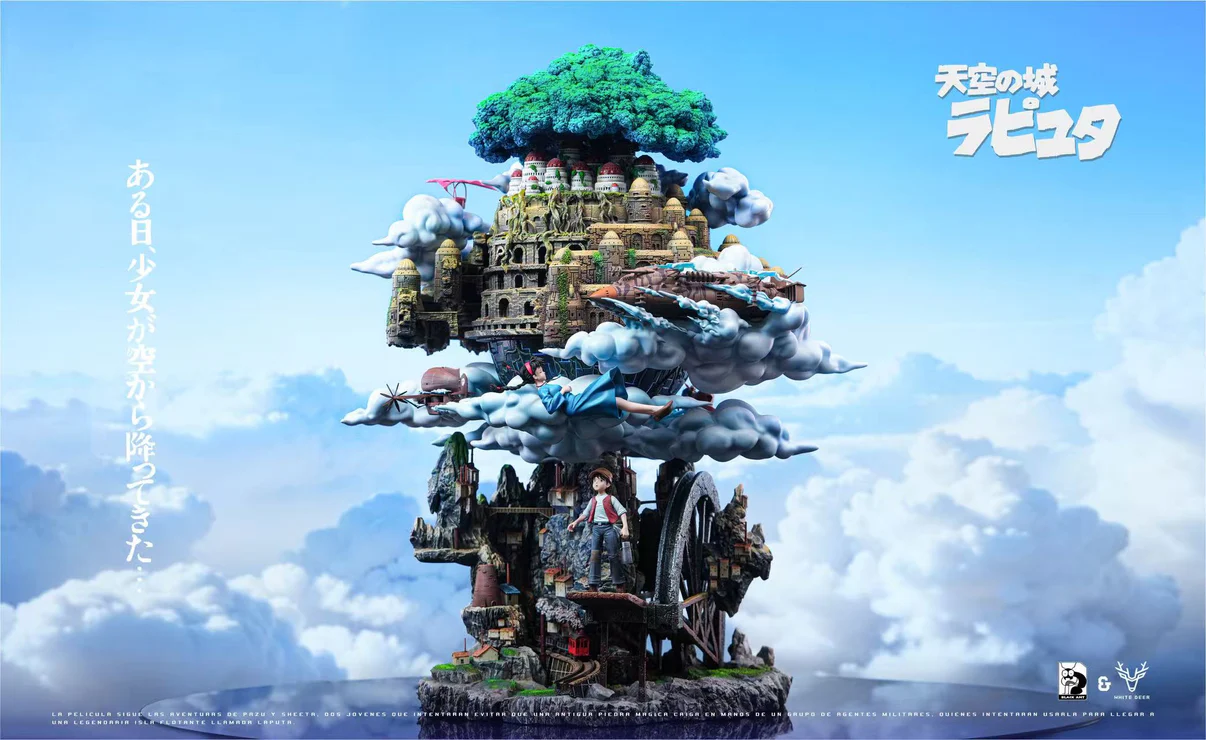 Sheeta & Pazu Castle in the Sky GK Statue Limited Edition – Black Ant x White Deer