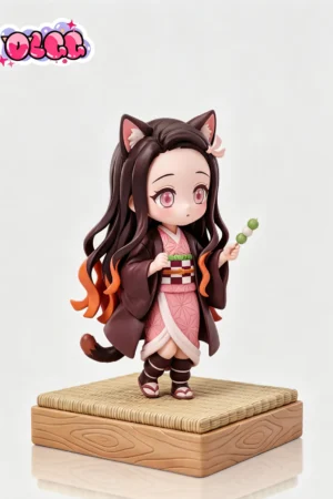 Alternative view of OLGG Studio - Zenitsu X Nezuko Cat costume Chibi Figure Demon Slayer