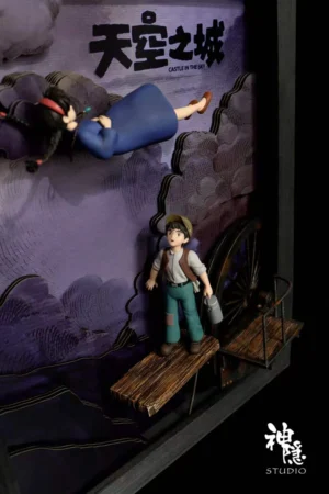 Alternative view of Sheeta & Pazu Castle in the Sky Resin Statue - Shen Yin Studio